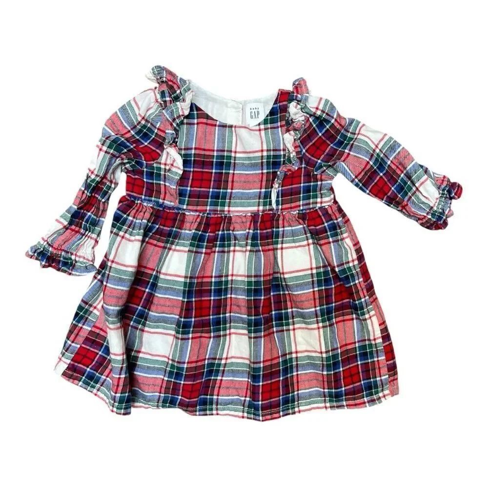 Baby Gap Holiday Plaid Dress Size 12-18 Months Classic Holiday Winter EUC Lined